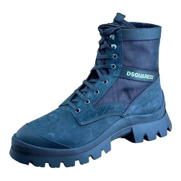 DSQUARED2 Tank combat Boot Men black Leather - Picture 1 of 9